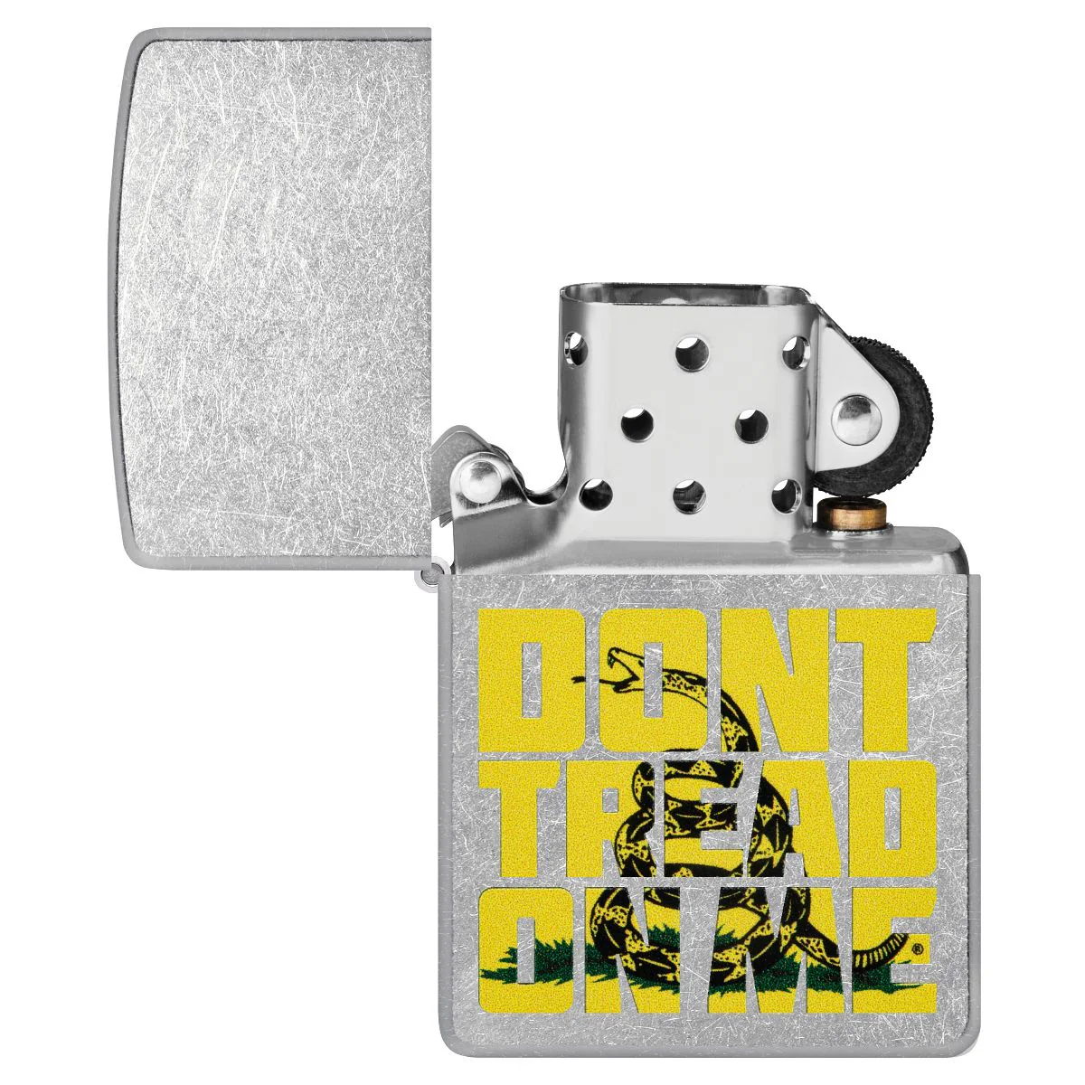 Zippo Lighter: Don't Tread on Me - Street Chrome 48952 - Image 4