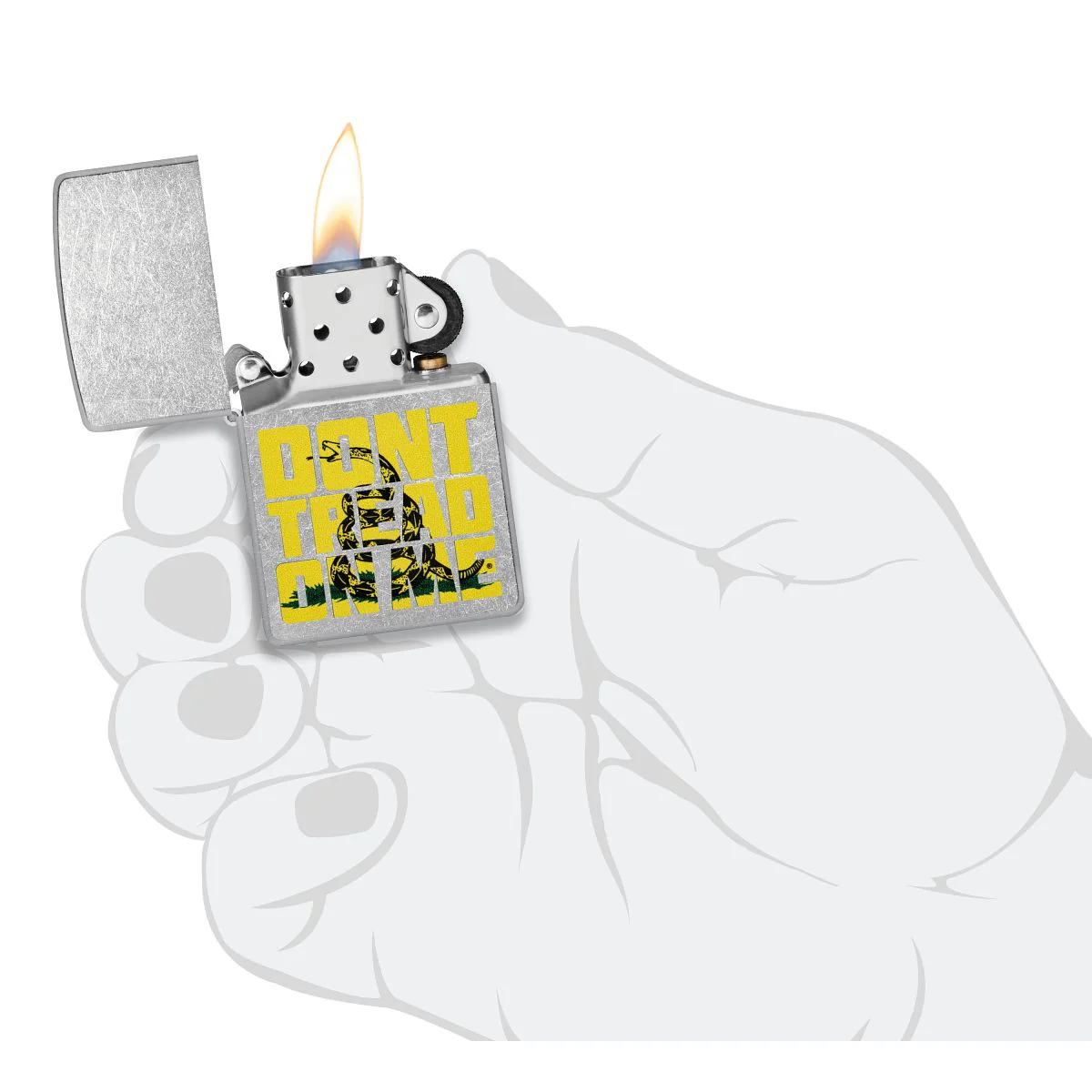 Zippo Lighter: Don't Tread on Me - Street Chrome 48952 - Image 5