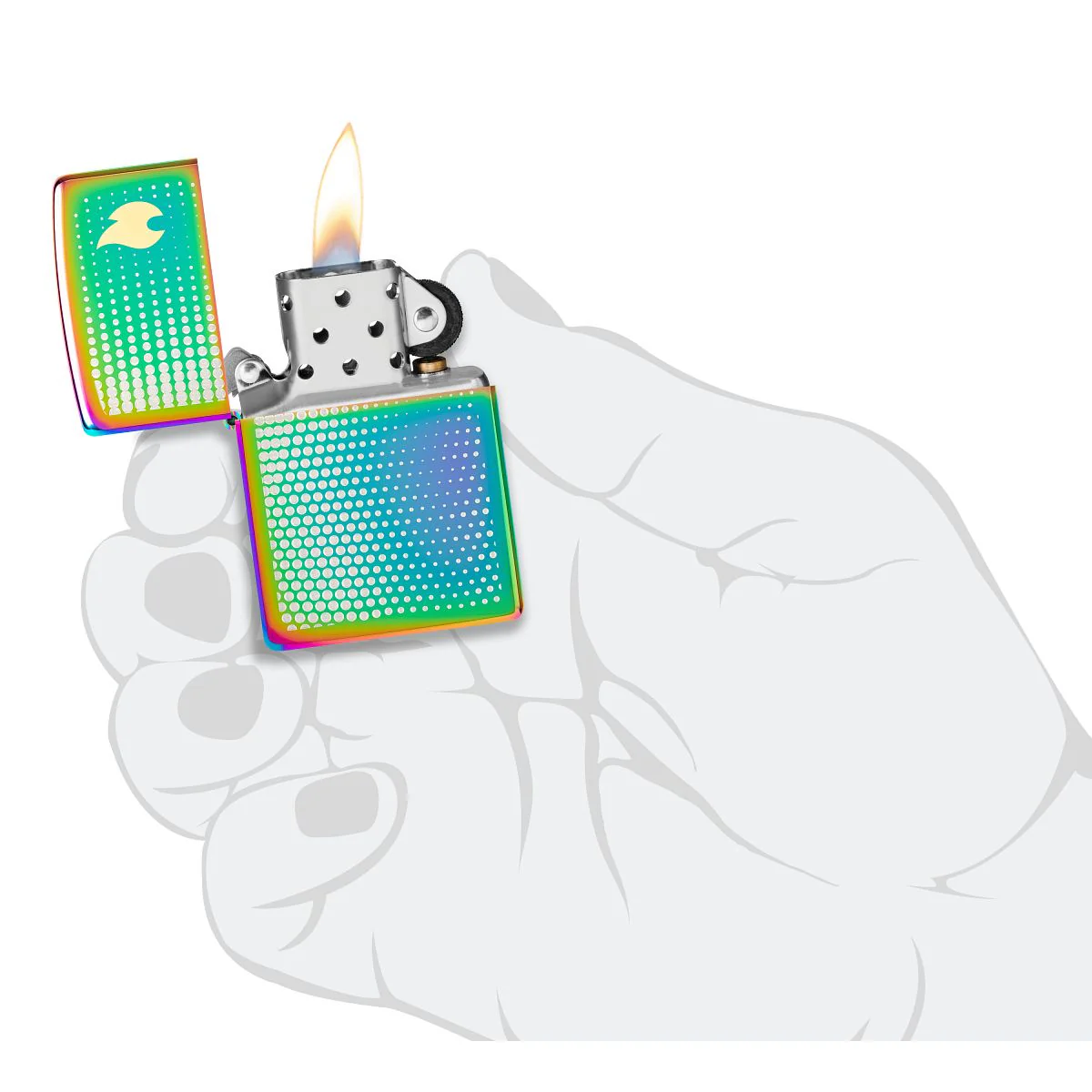 Zippo Lighter: Dot Matrix Design, Engraved - Multi-Color 46569 - Image 5