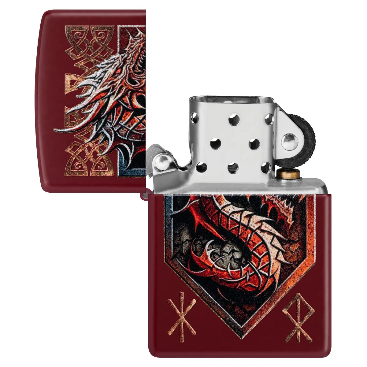 Zippo Lighter: Dragon Shield - Merlot 47136 - Image 4