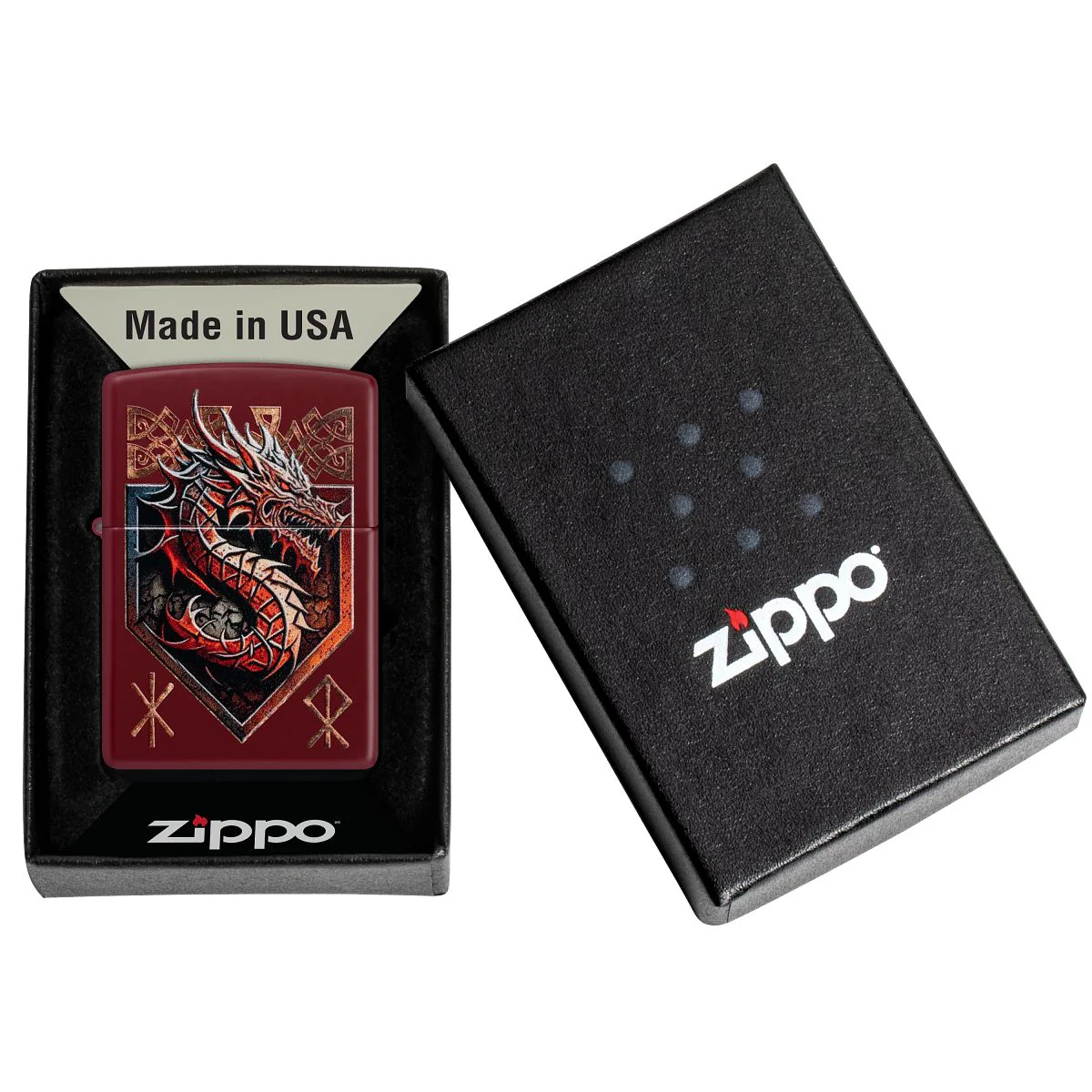 Zippo Lighter: Dragon Shield - Merlot 47136 - Image 6