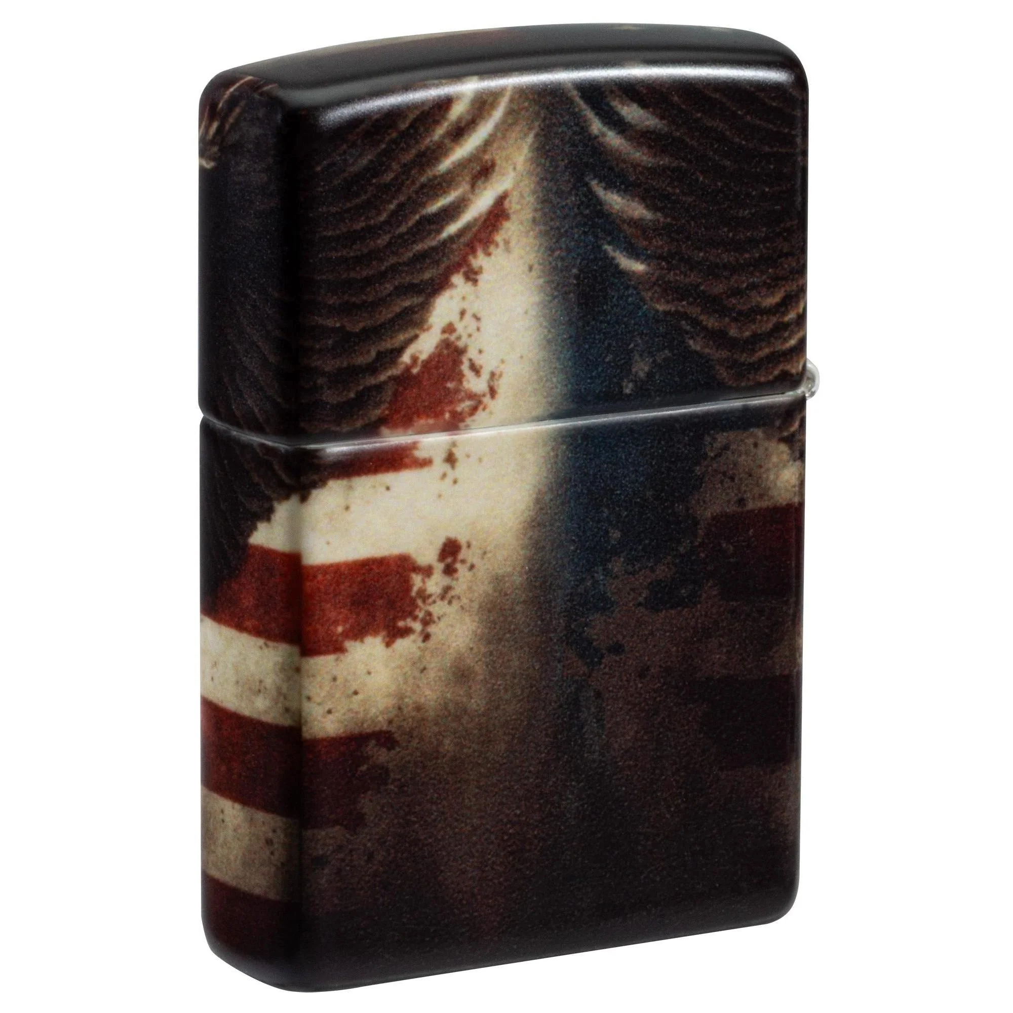 Zippo Lighter: Eagle and American Flag - 540 Color 81685 - Image 2