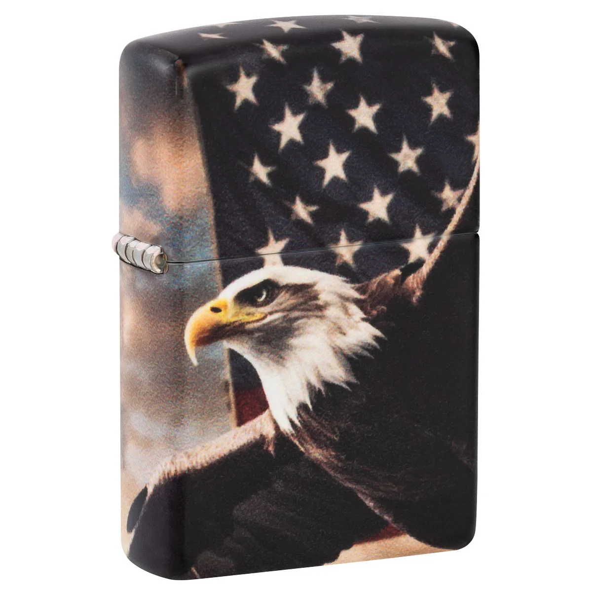 Zippo Lighter: Eagle with American Flag - 540 Color 46383