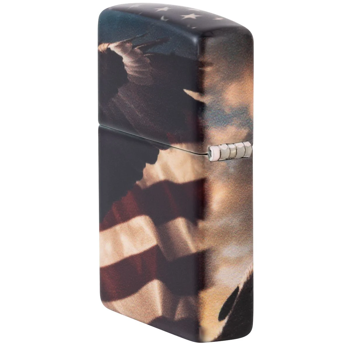 Zippo Lighter: Eagle with American Flag - 540 Color 46383 - Image 4
