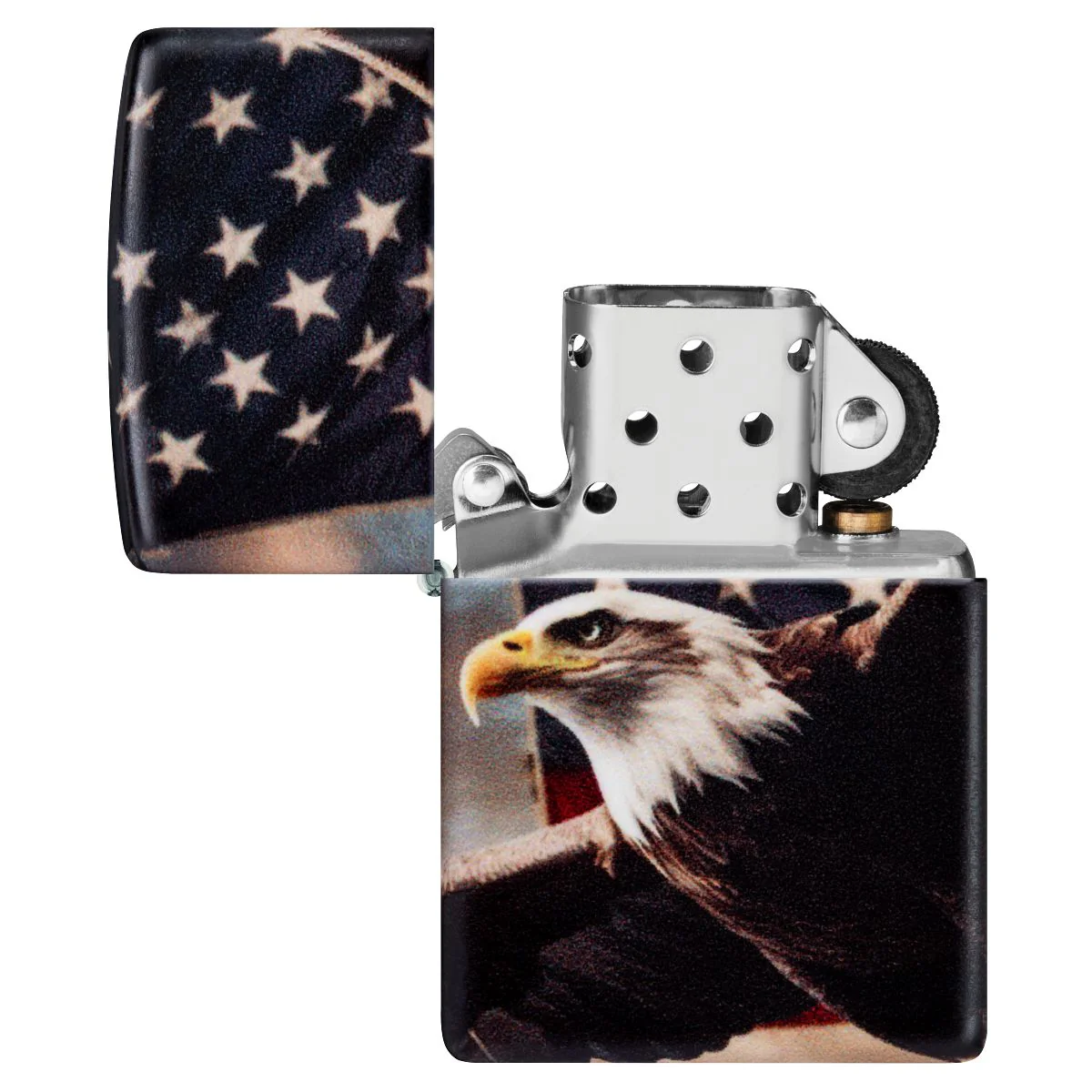 Zippo Lighter: Eagle with American Flag - 540 Color 46383 - Image 7