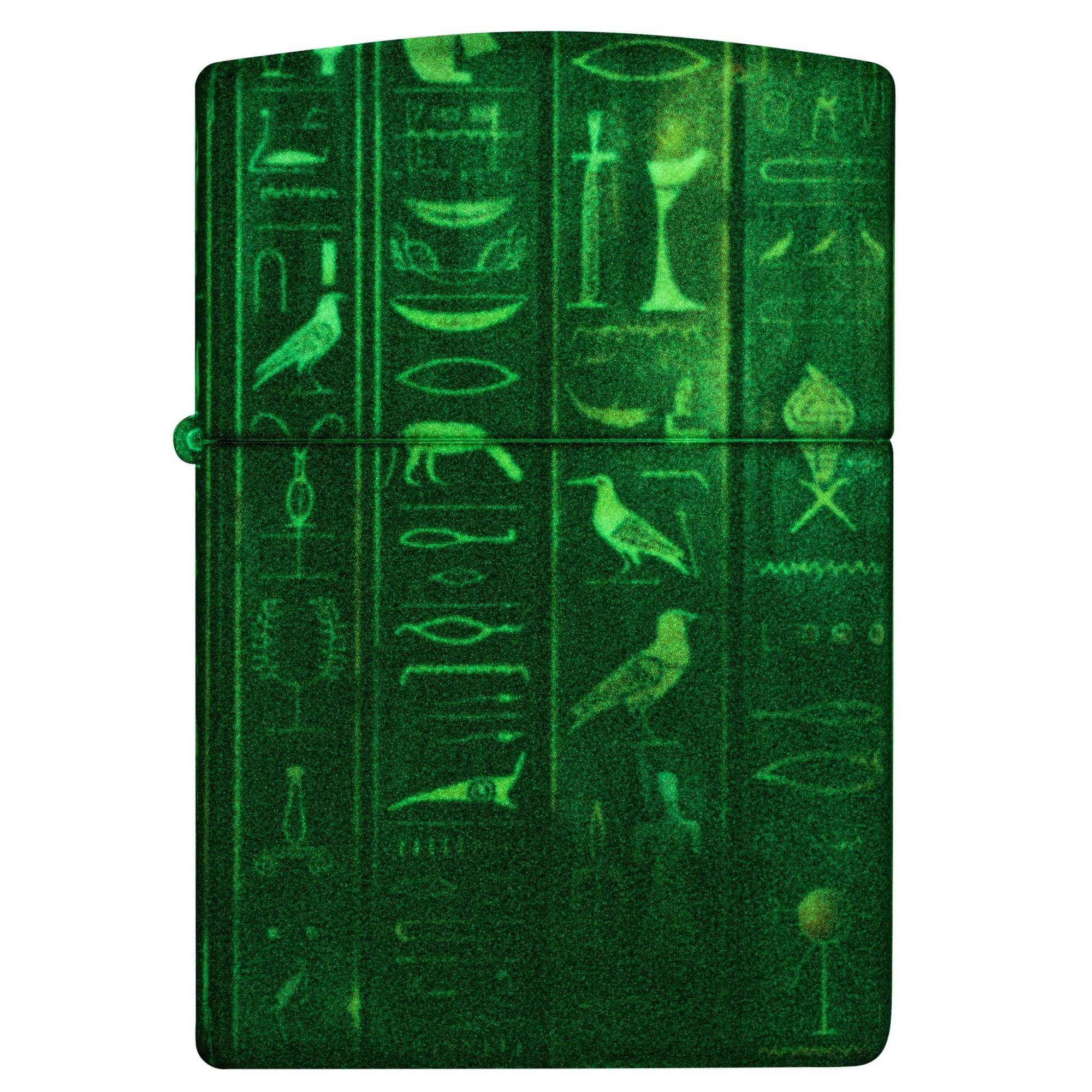 Zippo Lighter: Egyptian Hieroglyphics, Glow-in-the-Dark - 540 Color 81668 - Image 3