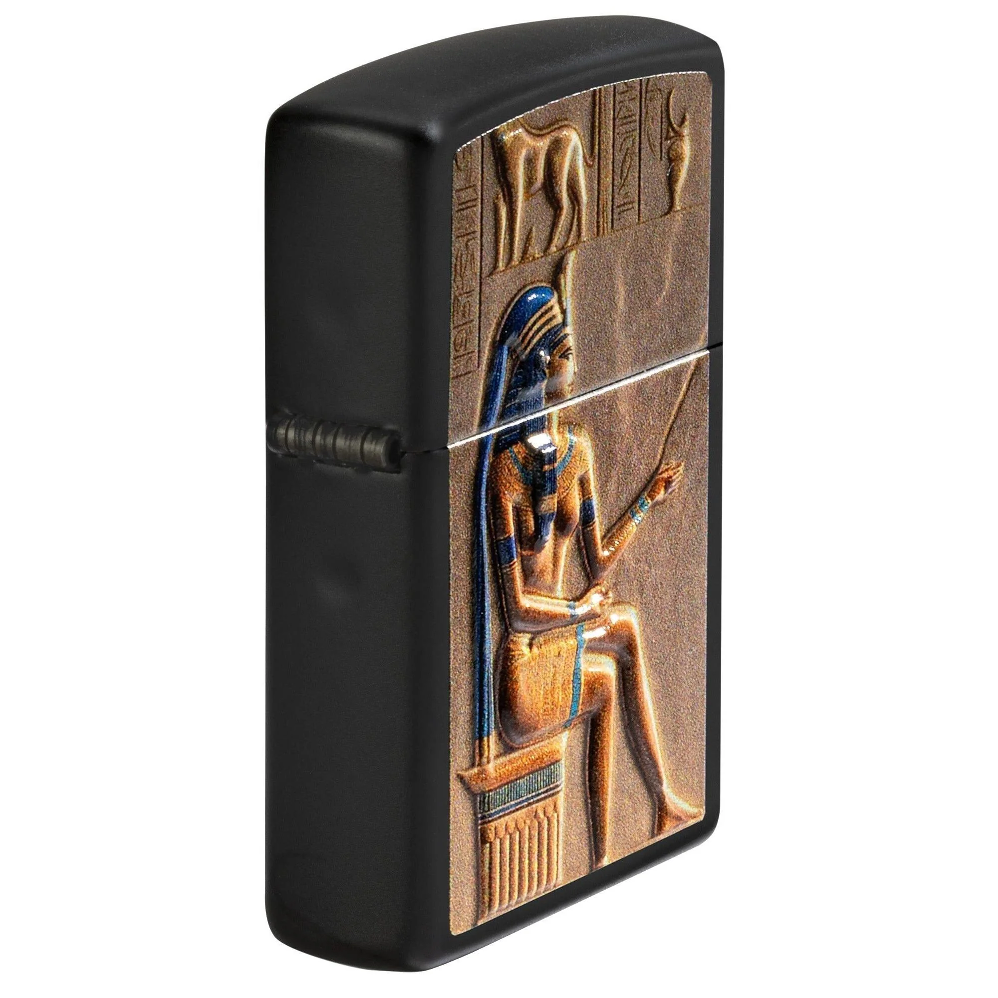 Zippo Lighter: Egyptian Queen Emblem - Black Matte 81667 - Image 2
