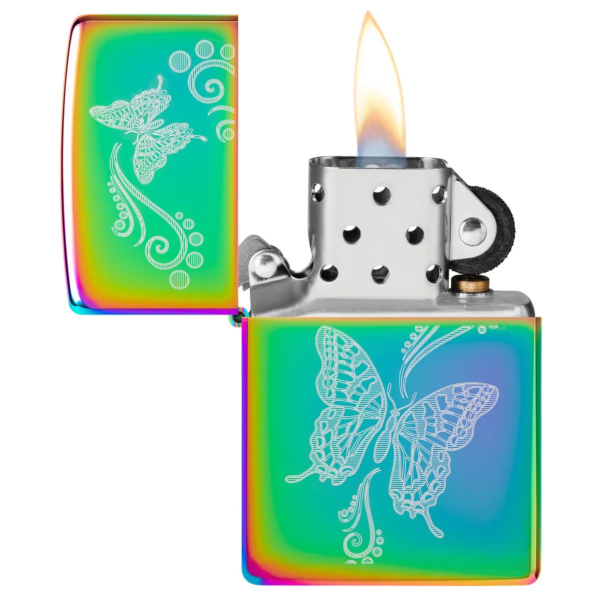 Zippo Lighter: Engraved Butterflies - Multi-Color 46125 - Image 3