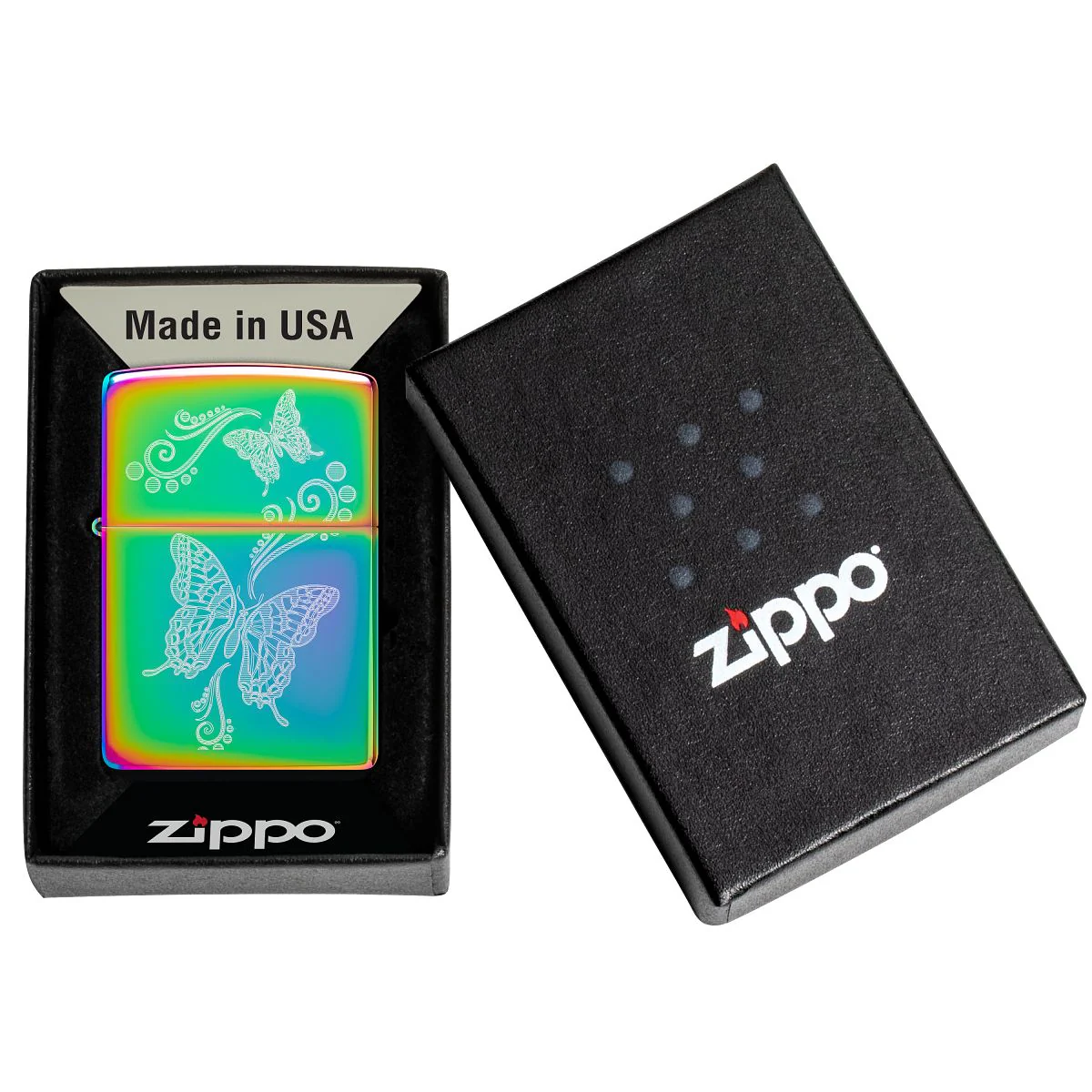 Zippo Lighter: Engraved Butterflies - Multi-Color 46125 - Image 6