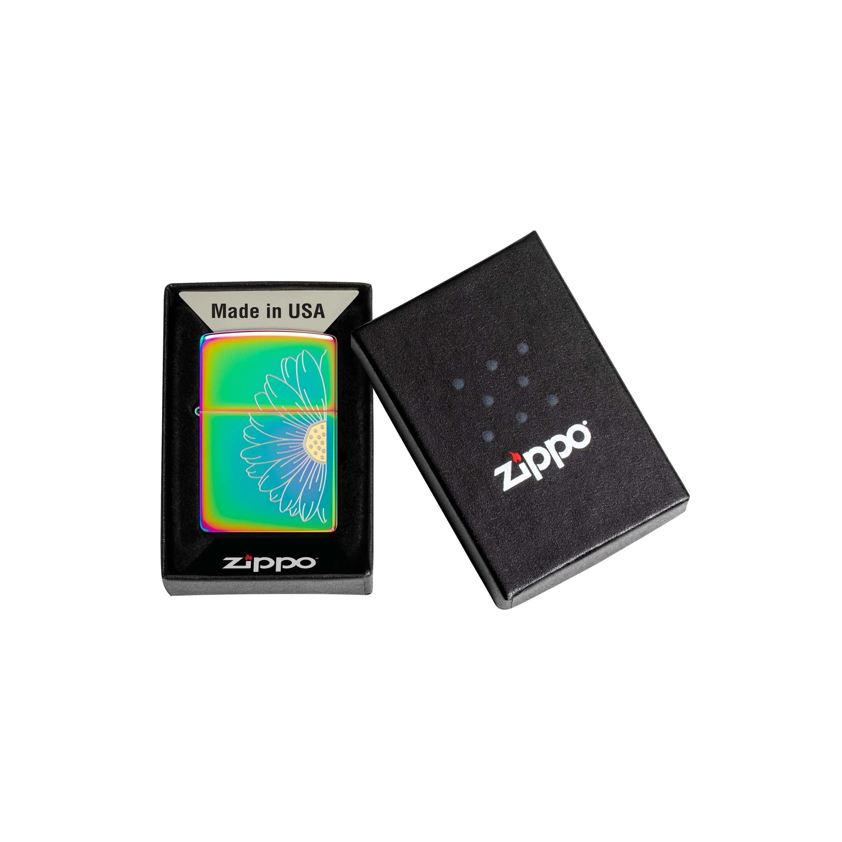 Zippo Lighter: Engraved Daisy Flower - Multi Color 48668 - Image 2