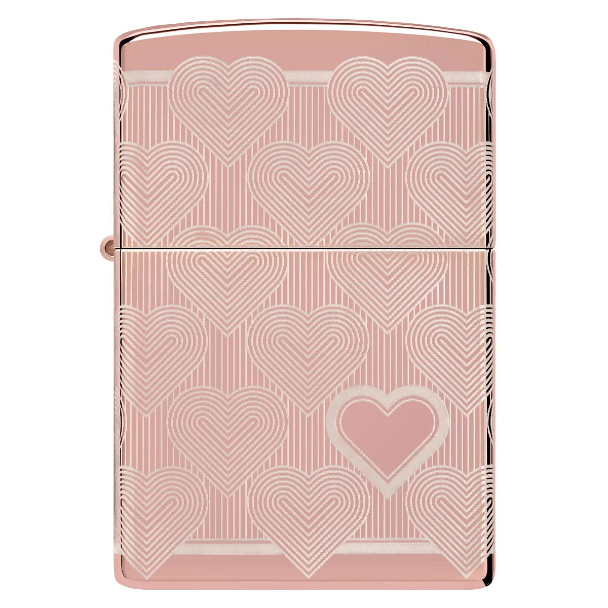 Zippo Lighter: Engraved Hearts, Laser 360 - High Polish Rose Gold 49811 - Image 5