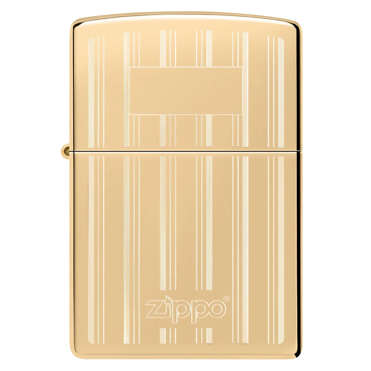 Zippo Lighter: Engraved Lines - High Polish Brass 46011 - Image 4