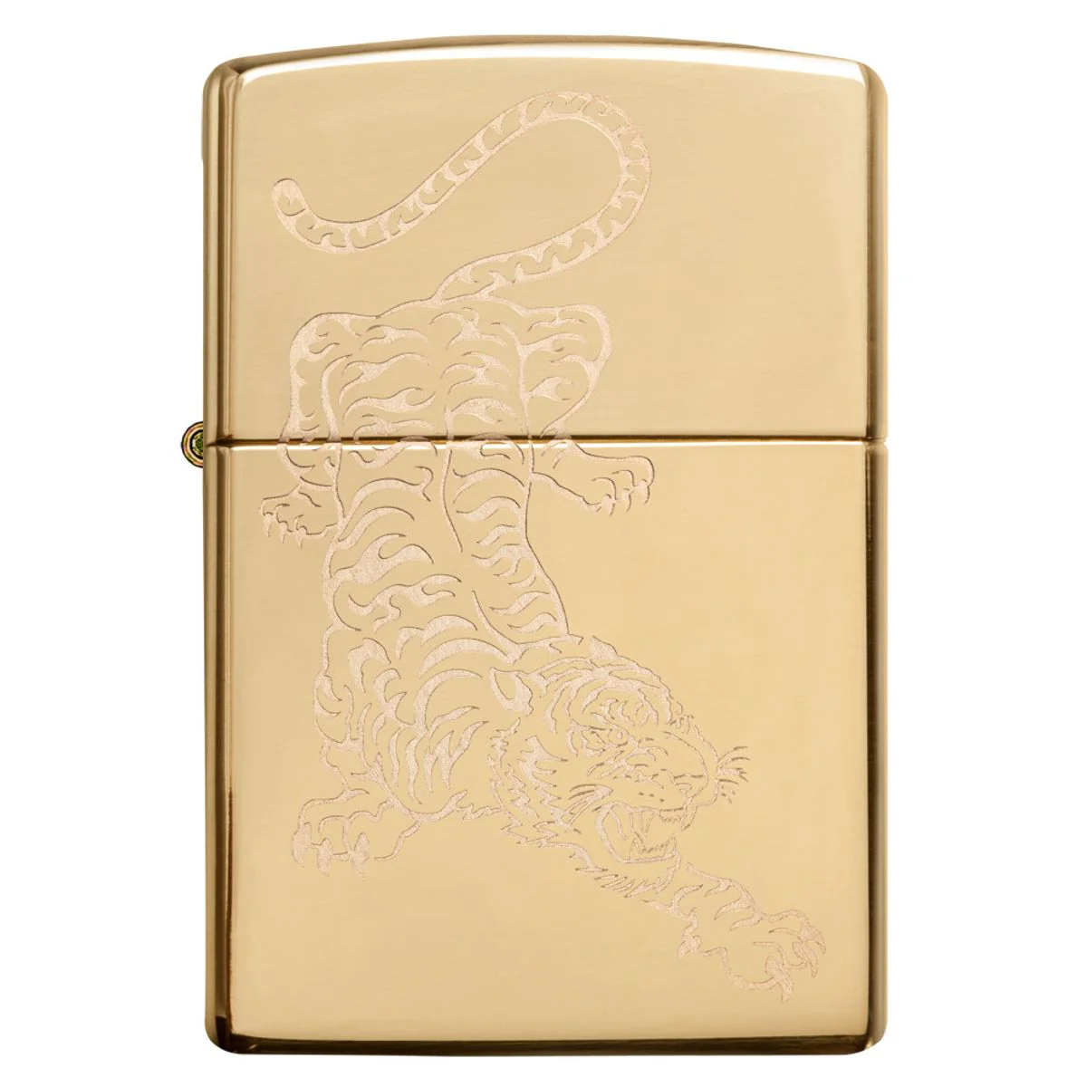 Zippo Lighter: Engraved Tiger - High Polish Brass 29884 - Image 2