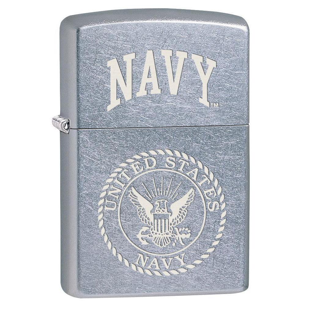 Zippo Lighter: Engraved U.S. Navy Logo - Street Chrome 80382