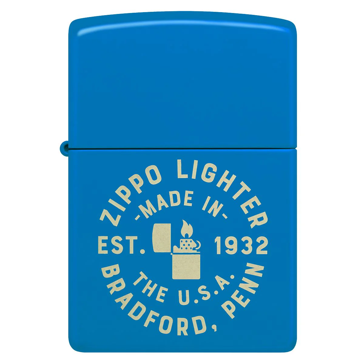 Zippo Lighter: Engraved Zippo Seal - Sky Blue Matte 46173 - Image 2