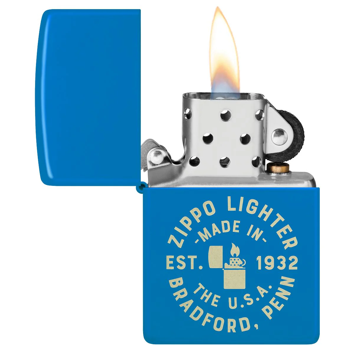 Zippo Lighter: Engraved Zippo Seal - Sky Blue Matte 46173 - Image 3
