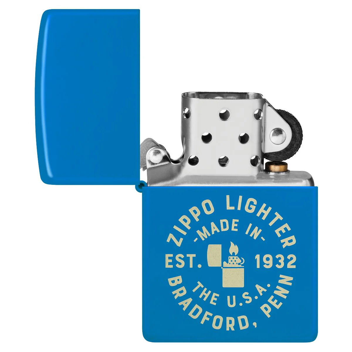 Zippo Lighter: Engraved Zippo Seal - Sky Blue Matte 46173 - Image 4