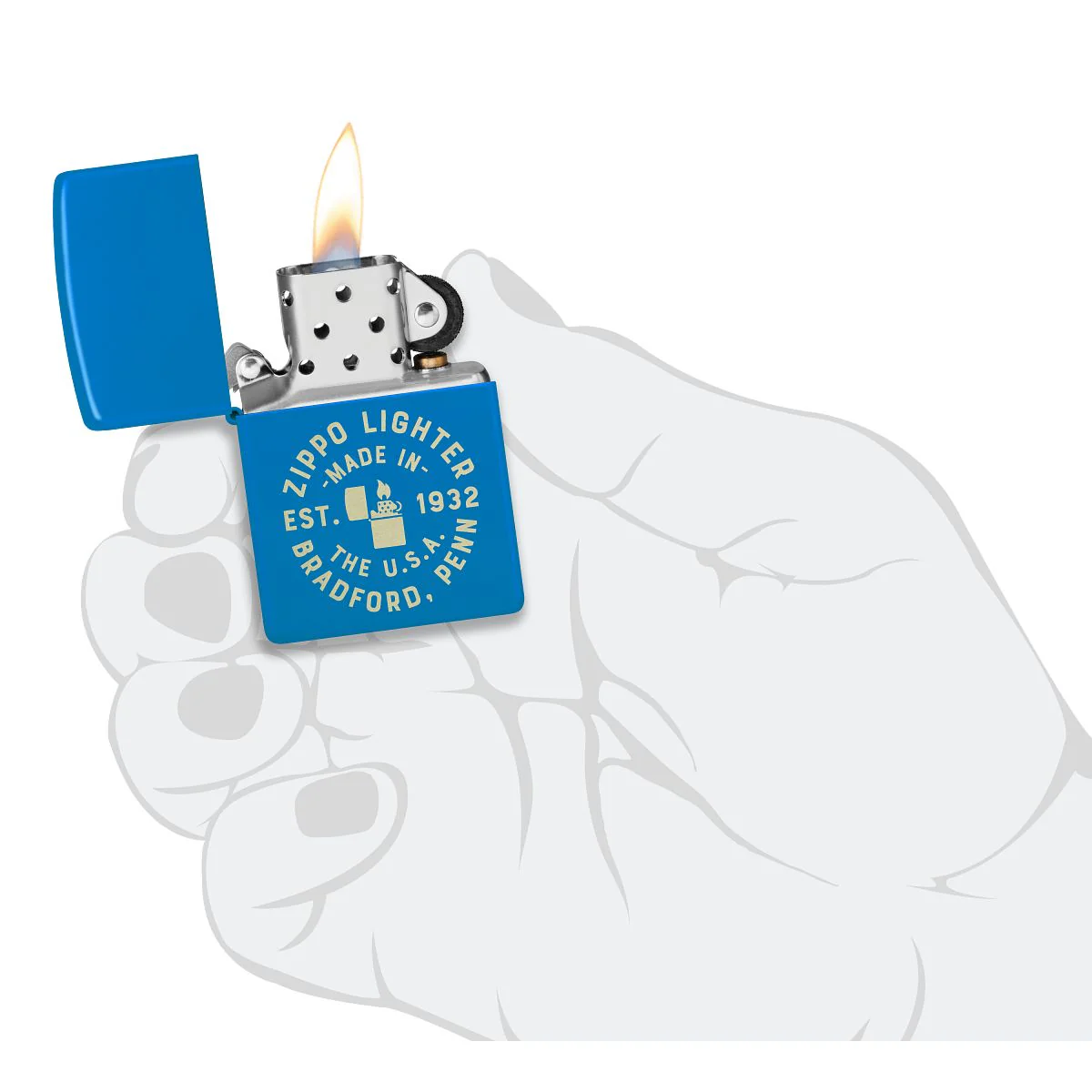 Zippo Lighter: Engraved Zippo Seal - Sky Blue Matte 46173 - Image 5