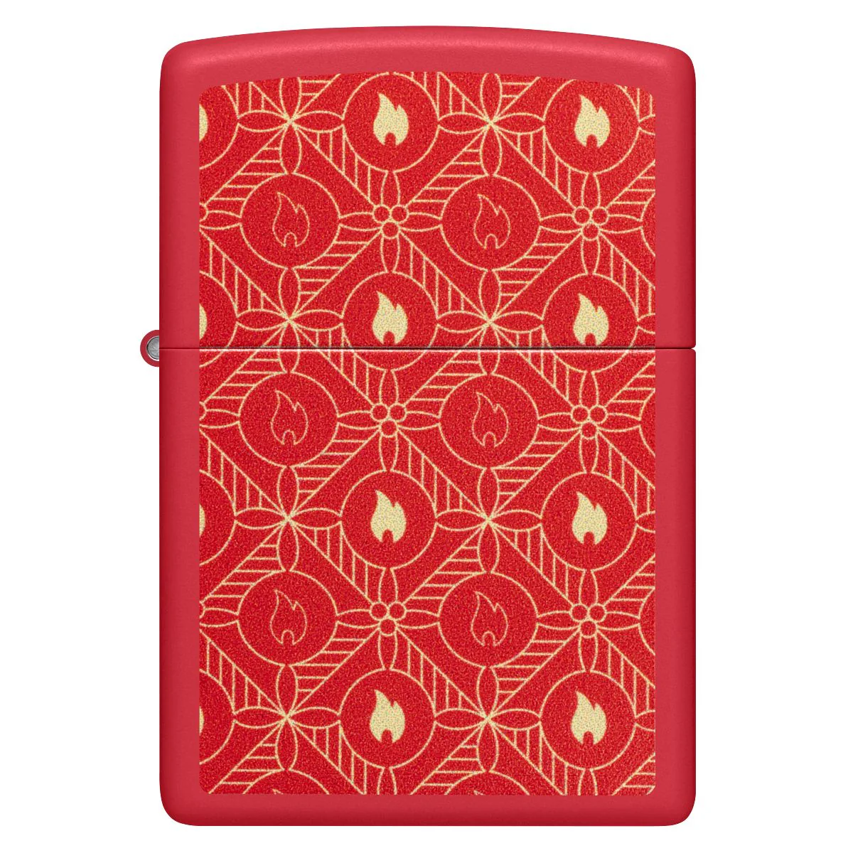 Zippo Lighter: Festive Flame Design - Red Matte 46951 - Image 2