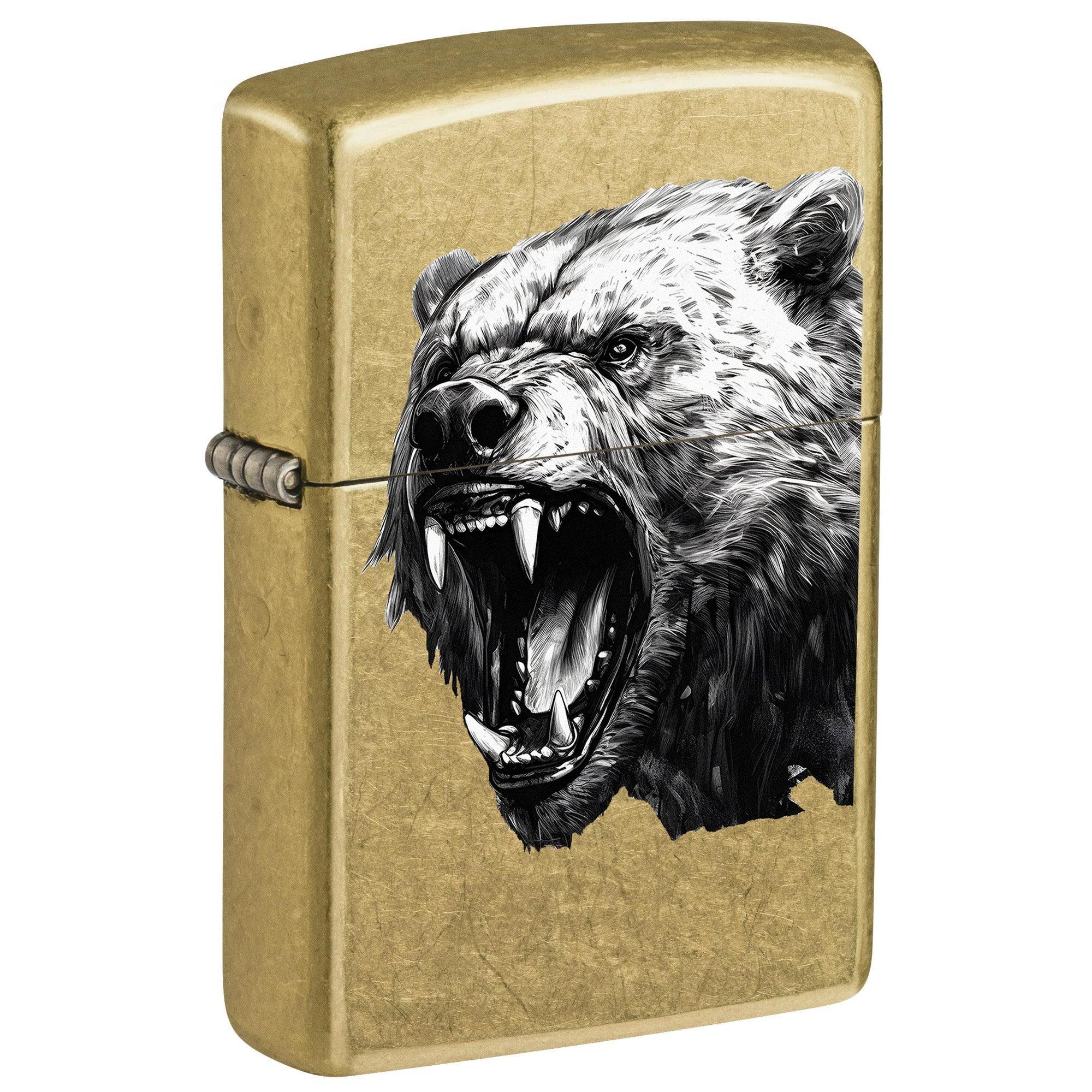 Zippo Lighter: Fierce Bear - Street Brass 81696