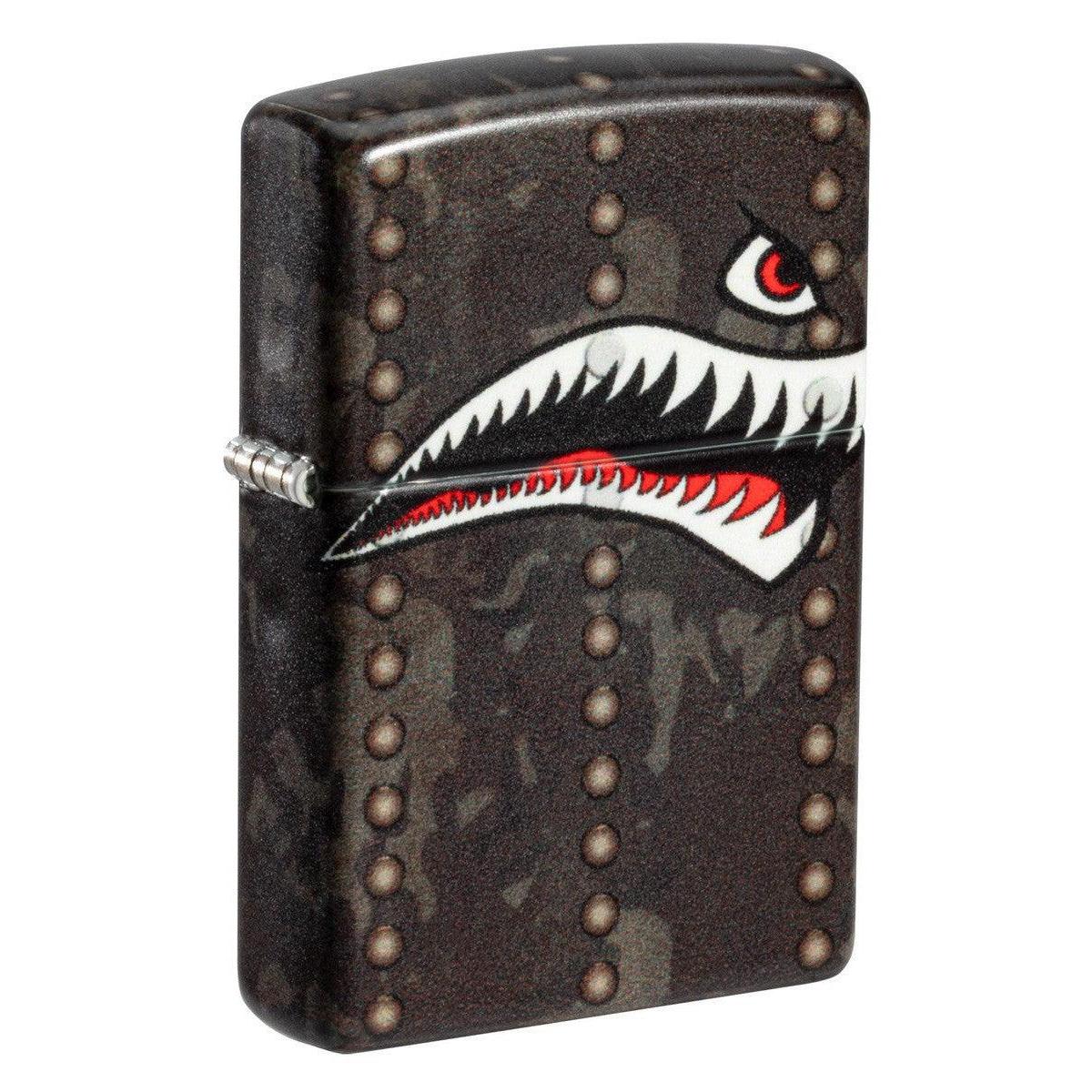 Zippo Lighter: Fighter Plane Nose Art, Shark Teeth - 540 Color 81434