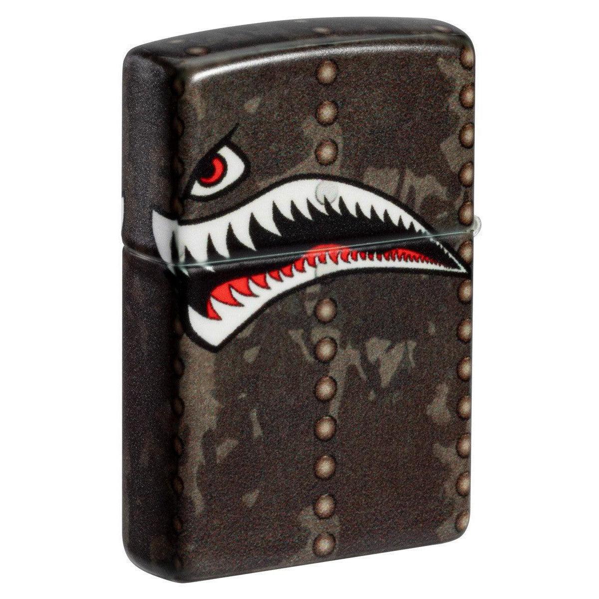 Zippo Lighter: Fighter Plane Nose Art, Shark Teeth - 540 Color 81434 - Image 2