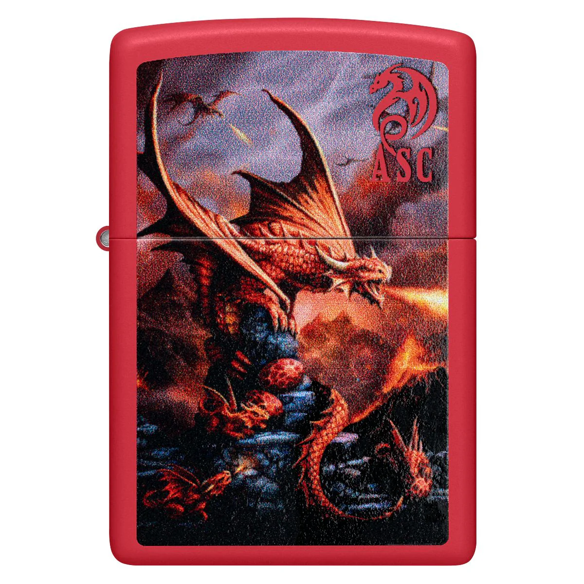 Zippo Lighter: Fire Dragon by Anne Stokes - Red Matte 46690 - Image 2