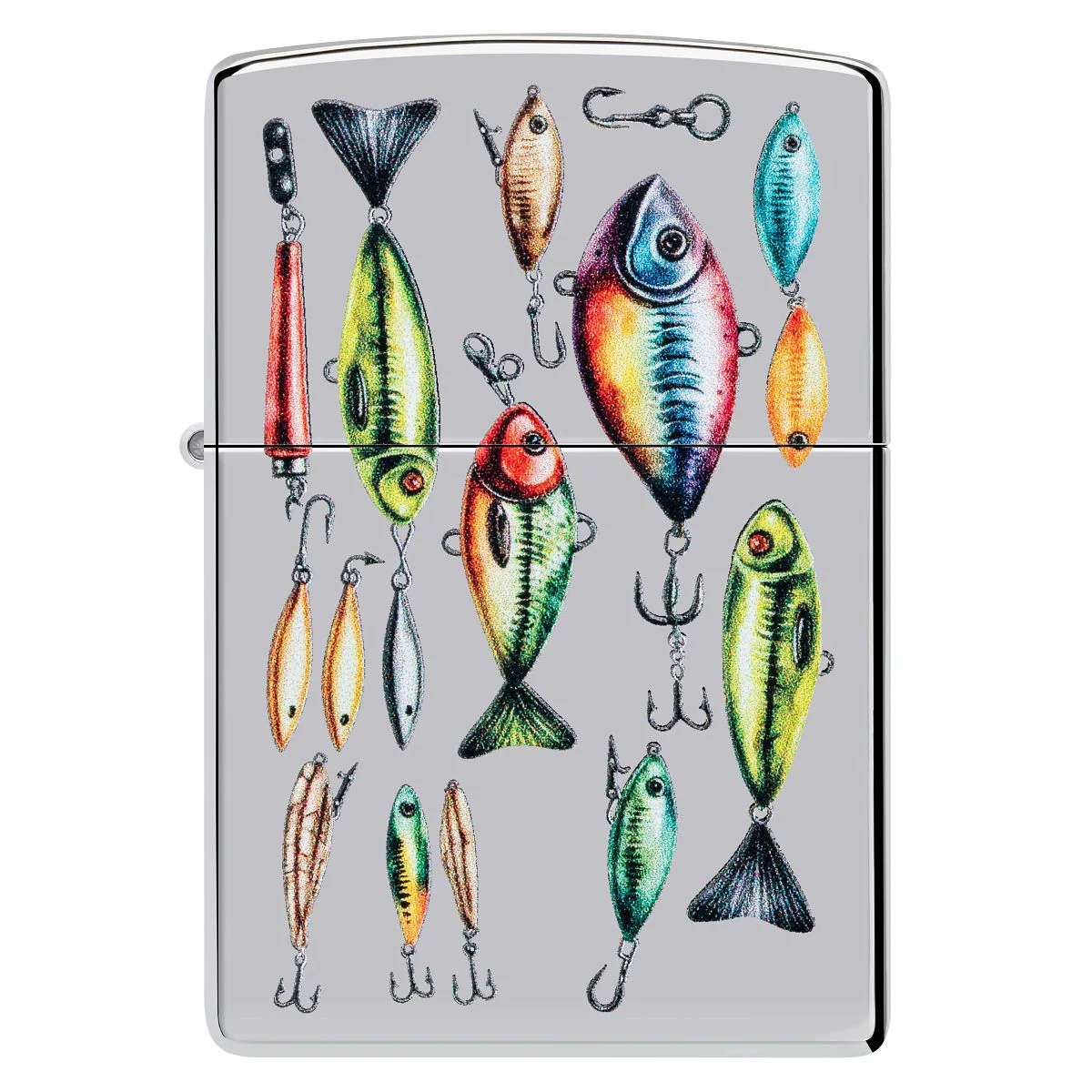 Zippo Lighter: Fishing Lures - High Polish Chrome 46319 - Image 2