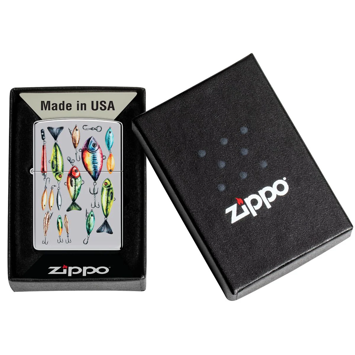 Zippo Lighter: Fishing Lures - High Polish Chrome 46319 - Image 6