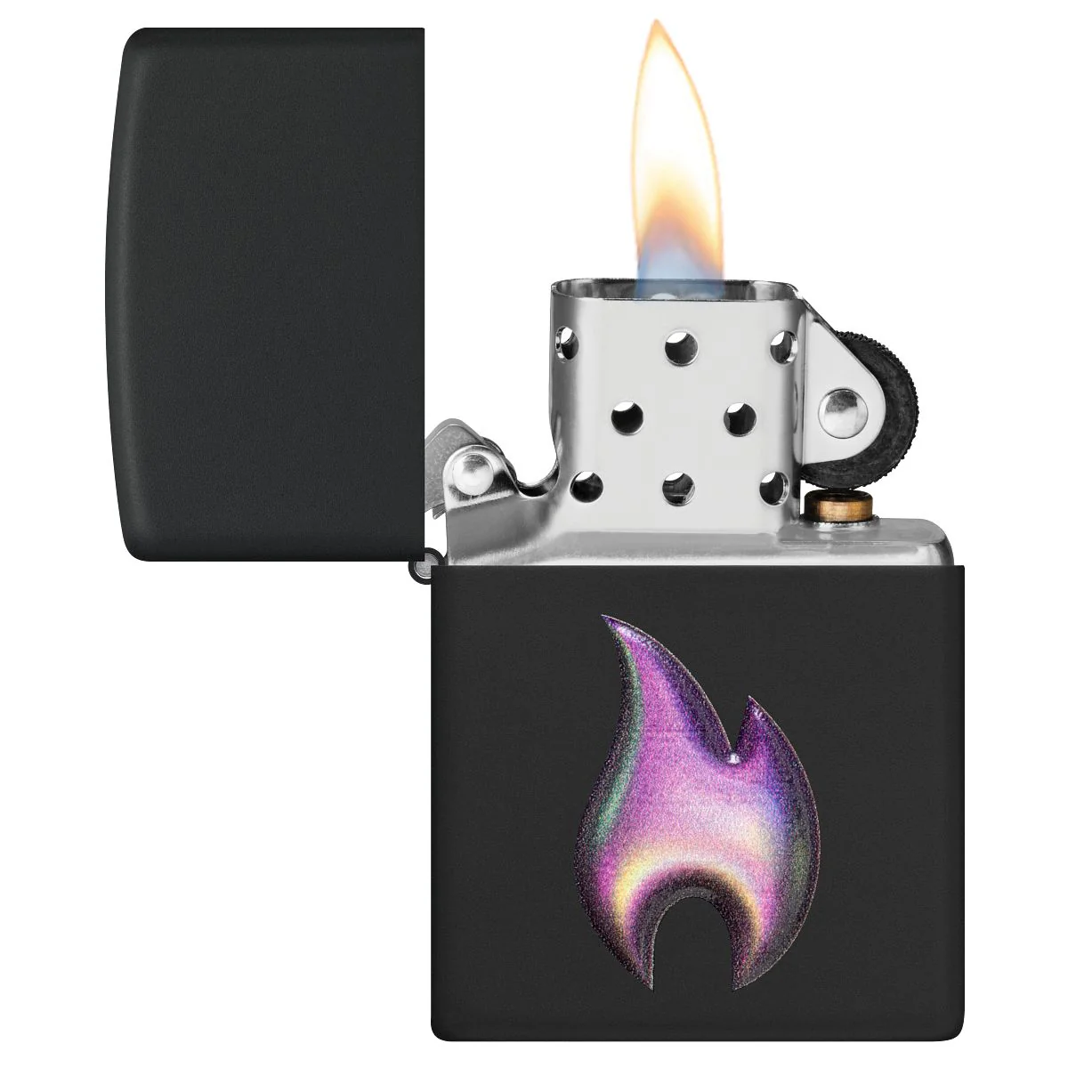 Zippo Lighter: Flame Emblem - Black Matte 46965 - Image 4