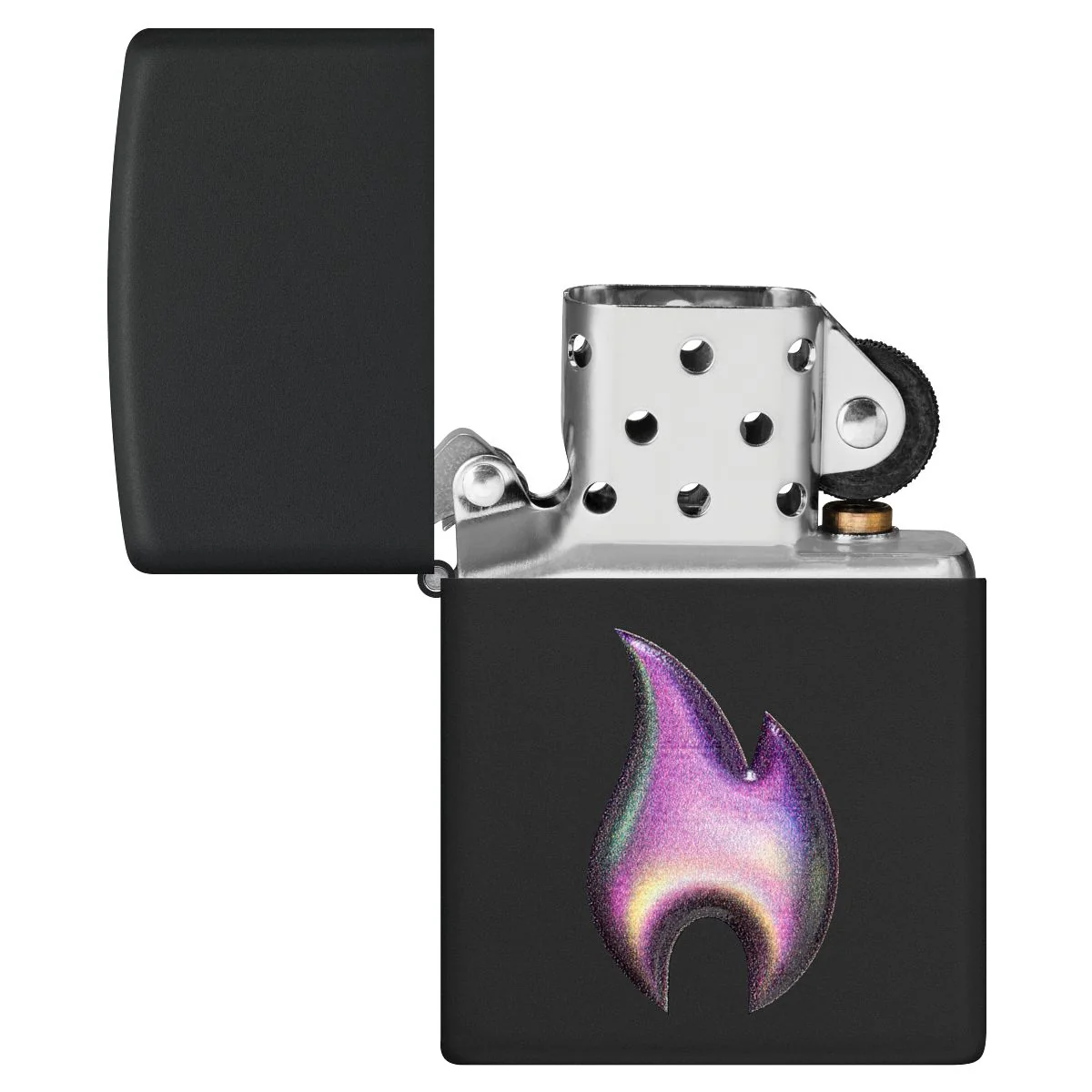 Zippo Lighter: Flame Emblem - Black Matte 46965 - Image 5