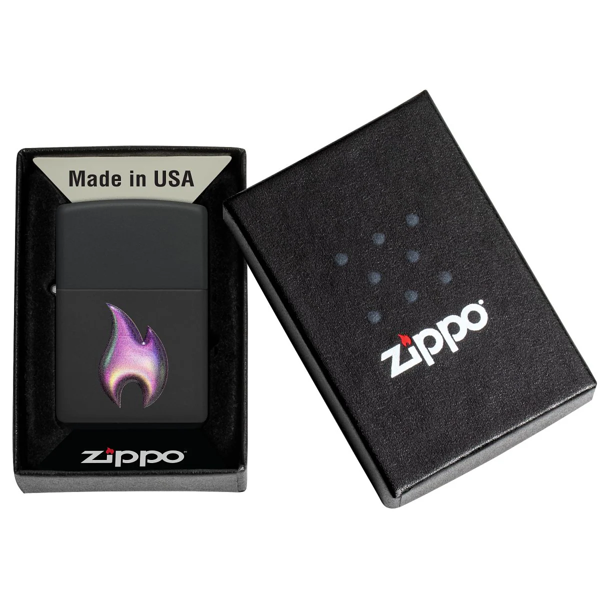 Zippo Lighter: Flame Emblem - Black Matte 46965 - Image 7
