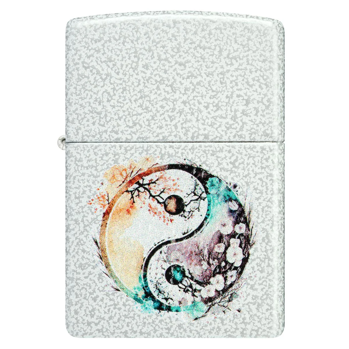 Zippo Lighter: Floral Yin and Yang Design - Glacier 46249 - Image 2