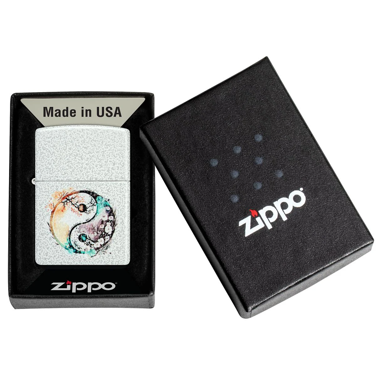 Zippo Lighter: Floral Yin and Yang Design - Glacier 46249 - Image 6