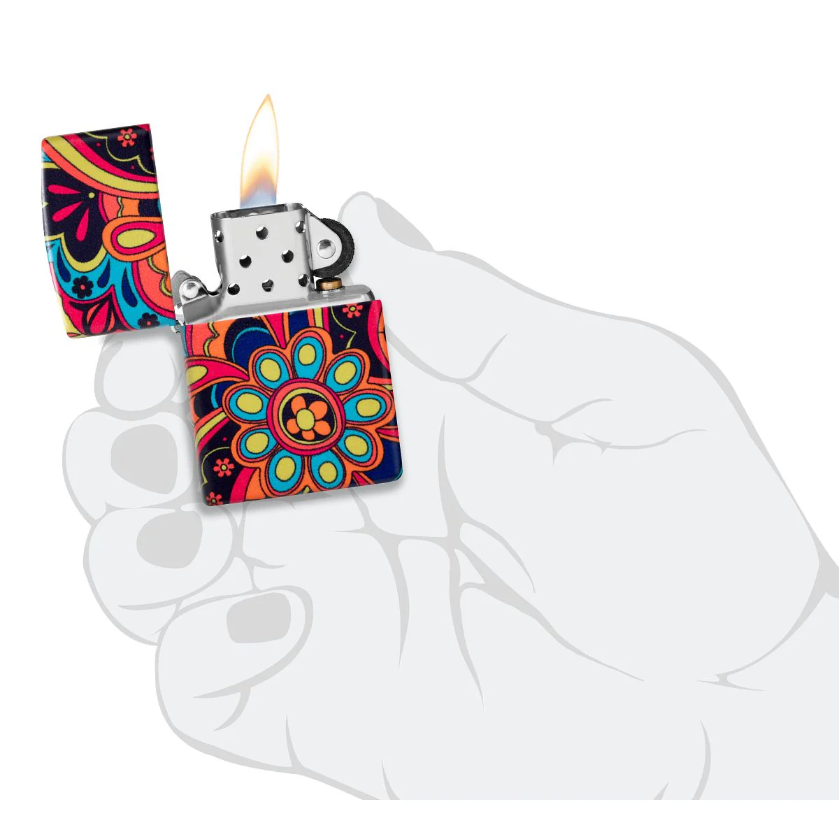 Zippo Lighter: Flower Power - 540 Color 46128 - Image 9
