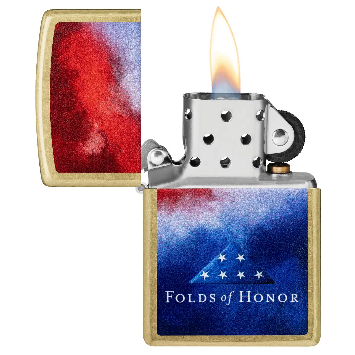Zippo Lighter: Folds of Honor, Clouds Design - Street Brass 47095 - Image 3