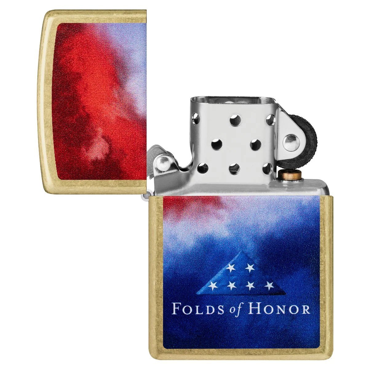 Zippo Lighter: Folds of Honor, Clouds Design - Street Brass 47095 - Image 4