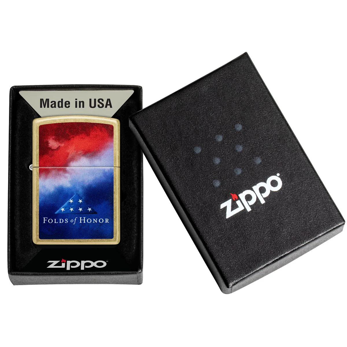 Zippo Lighter: Folds of Honor, Clouds Design - Street Brass 47095 - Image 6