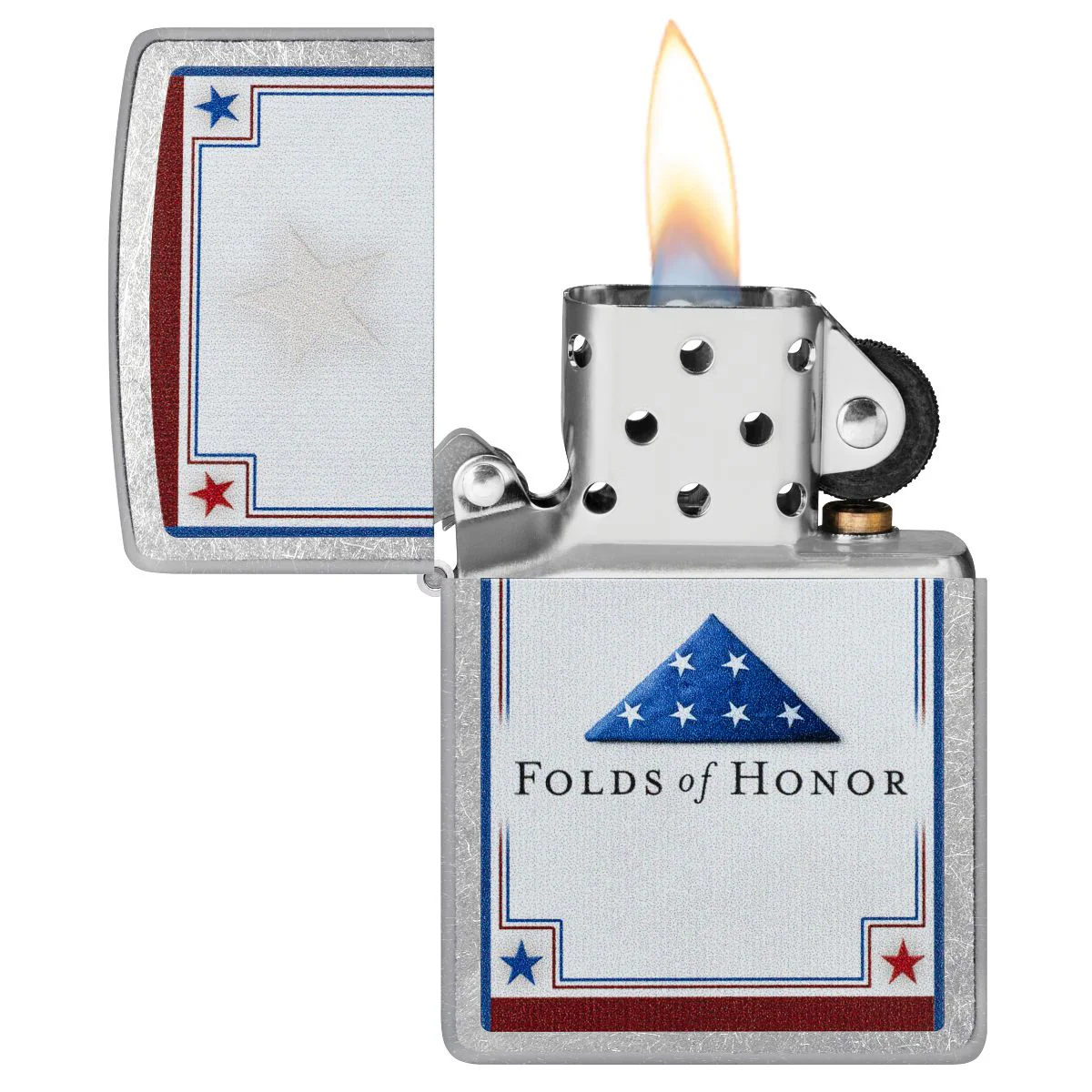 Zippo Lighter: Folds of Honor - Street Chrome 46768 - Image 3