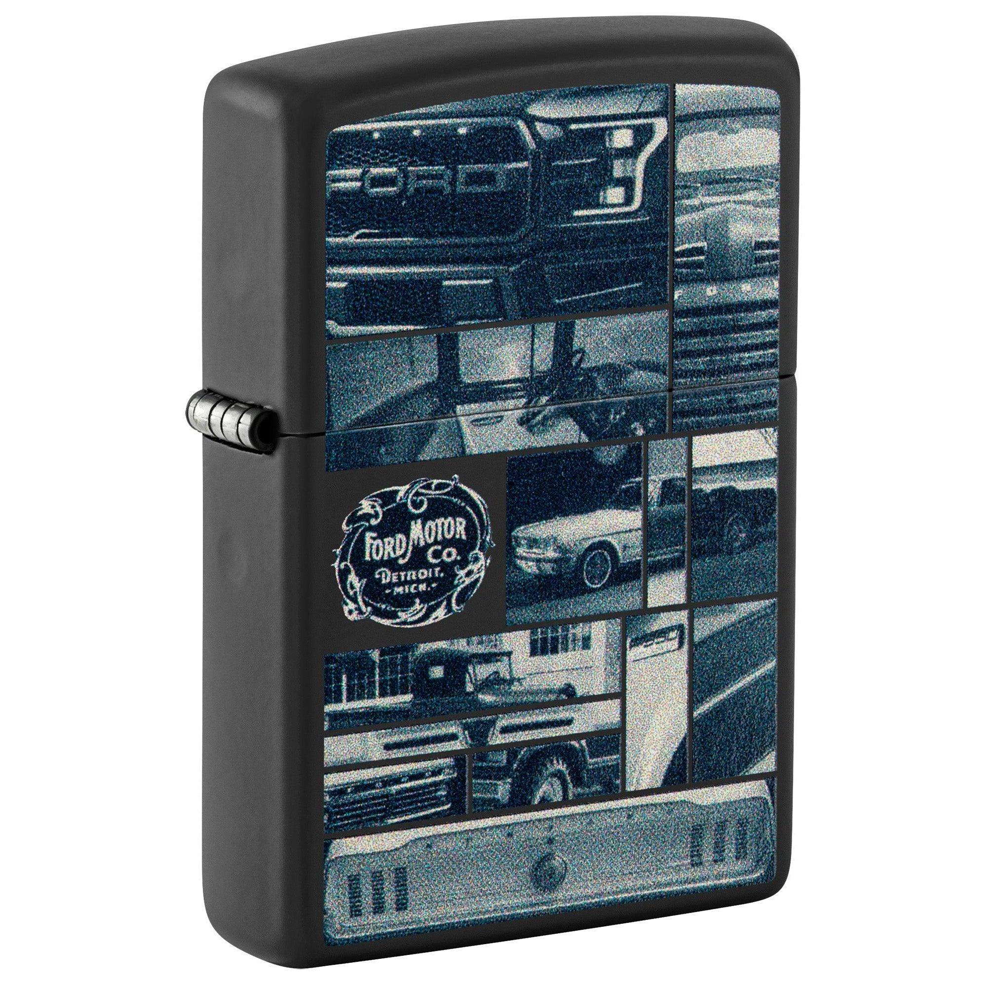 Zippo Lighter: Ford Motor Company Collage - Black Matte 81511