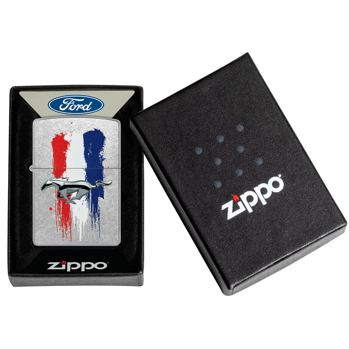 Zippo Lighter: Ford Mustang Logo - Street Chrome 46221 - Image 6