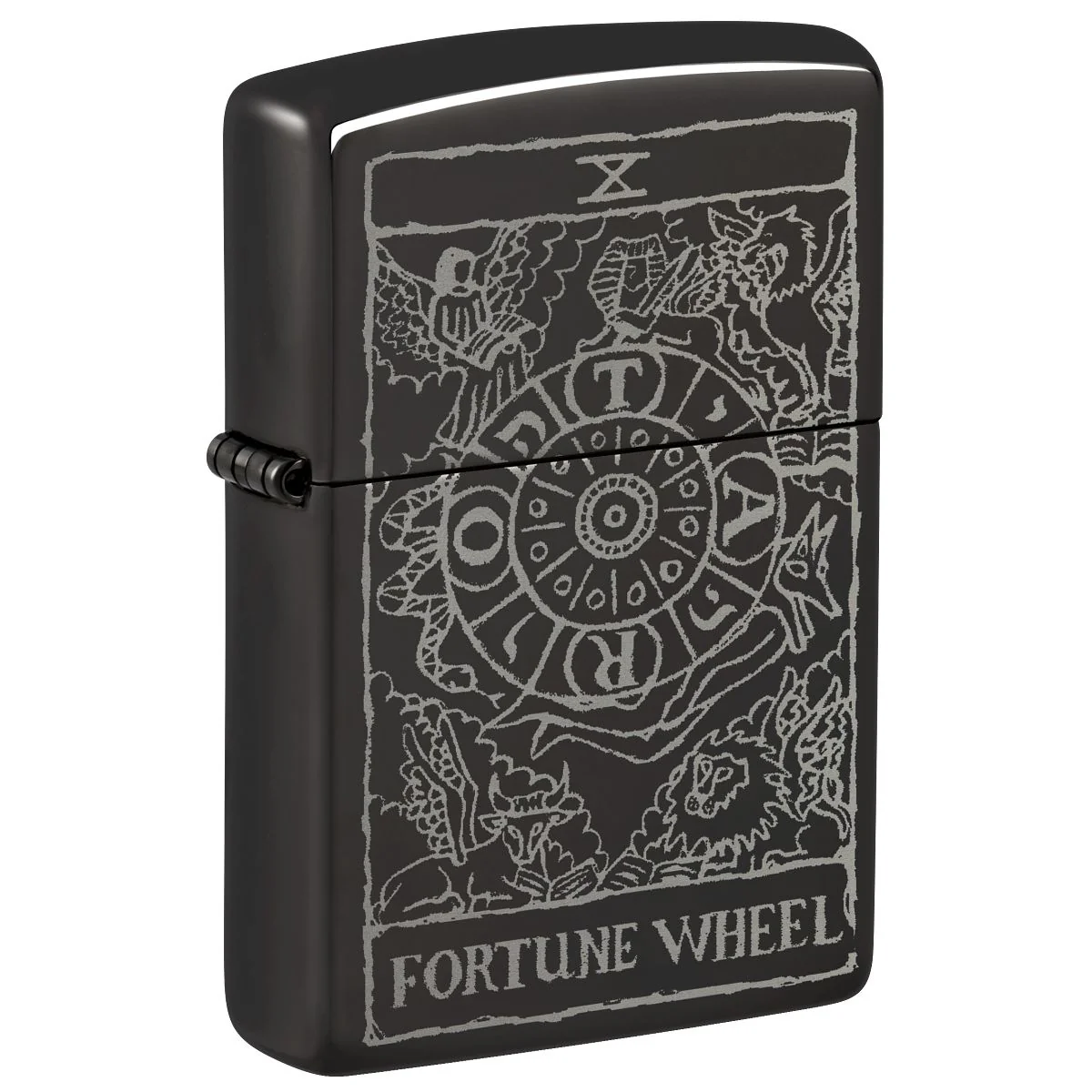 Zippo Lighter: Fortune Wheel - High Polish Black 46138