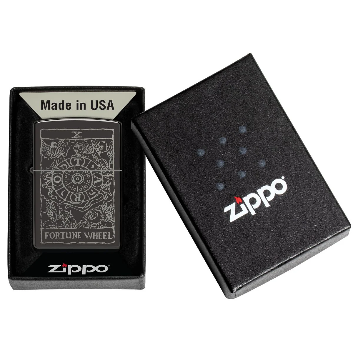 Zippo Lighter: Fortune Wheel - High Polish Black 46138 - Image 6