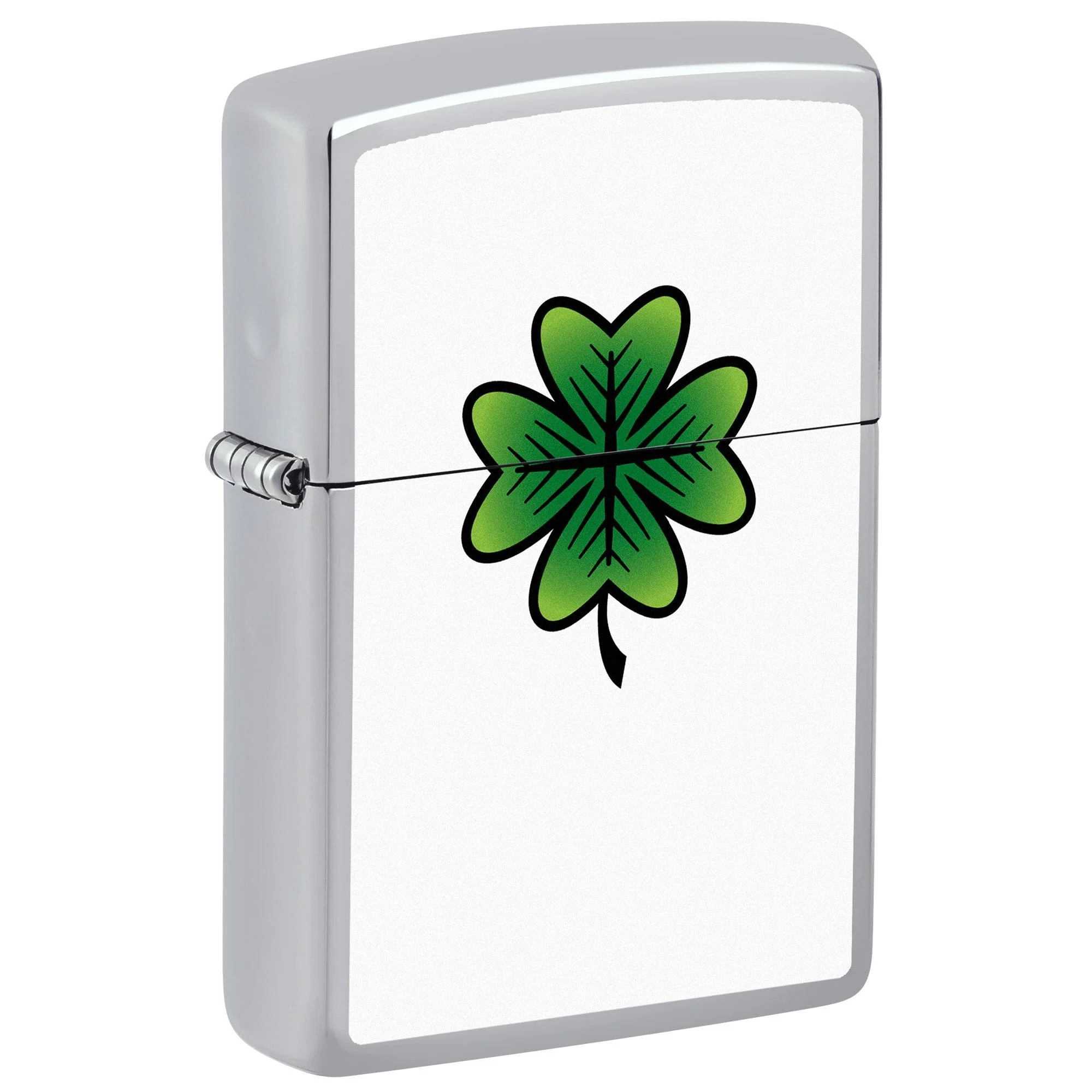Zippo Lighter: Four Leaf Clover - High Polish Chrome 80960