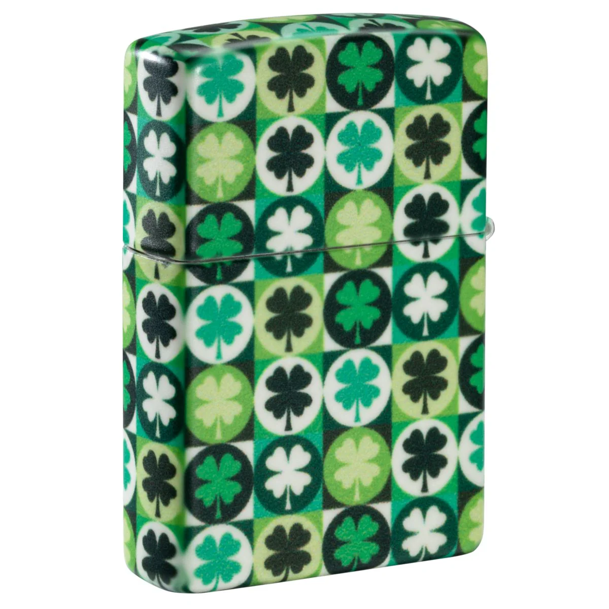 Zippo Lighter: Four-leaf Clovers - Glow-in-the-Dark Green 46015 - Image 2