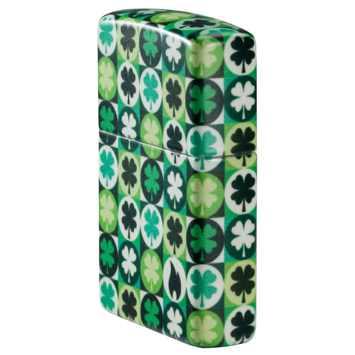 Zippo Lighter: Four-leaf Clovers - Glow-in-the-Dark Green 46015 - Image 3