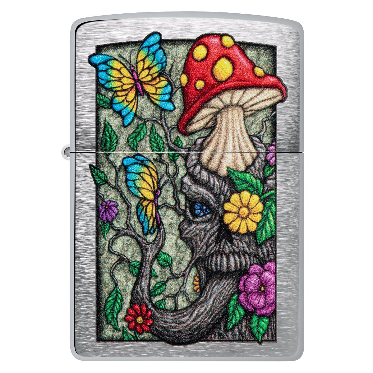 Zippo Lighter: Freaky Nature Design - Brushed Chrome 48635 - Image 2