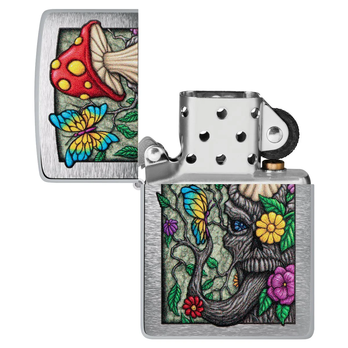 Zippo Lighter: Freaky Nature Design - Brushed Chrome 48635 - Image 4