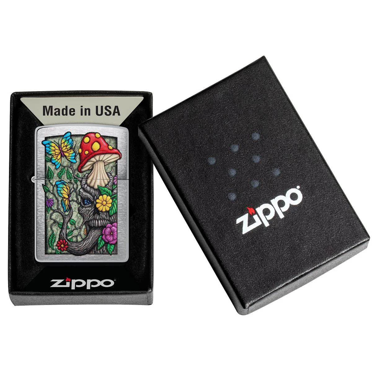 Zippo Lighter: Freaky Nature Design - Brushed Chrome 48635 - Image 6