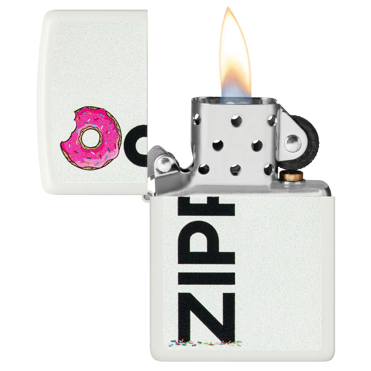 Zippo Lighter: Frosted Zippo Design - White Matte 46240 - Image 3